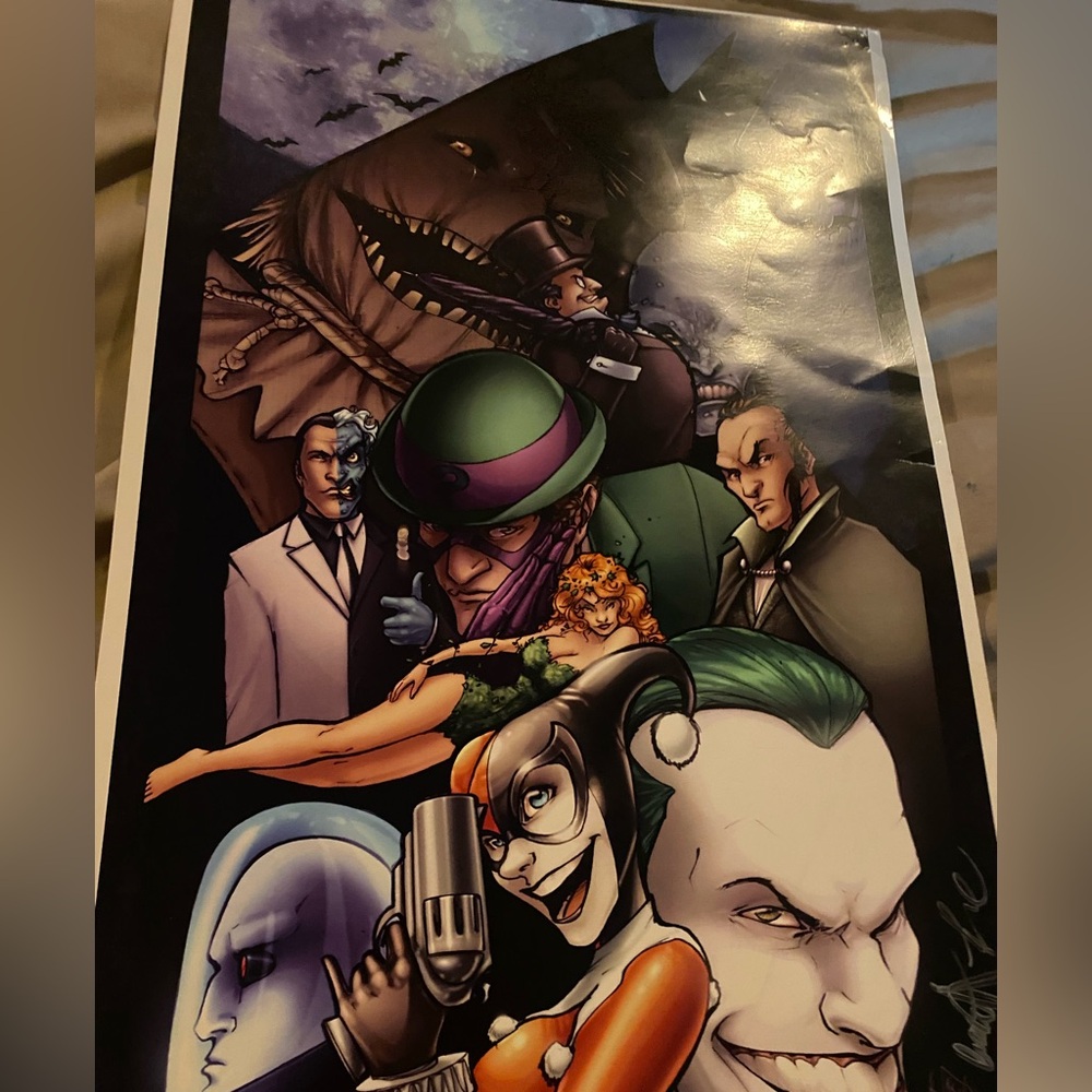 Gotham Villains Art Print autographed 11x11